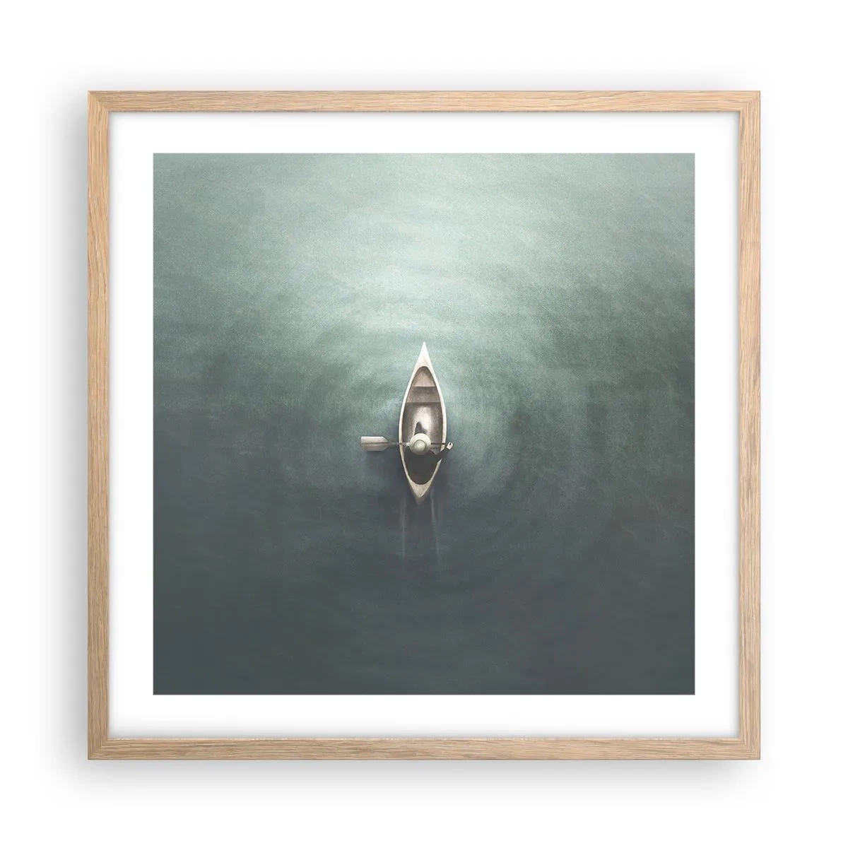 Poster in cornice rovere chiaro - Nel lago al chiaro di luna - 50x50 cm