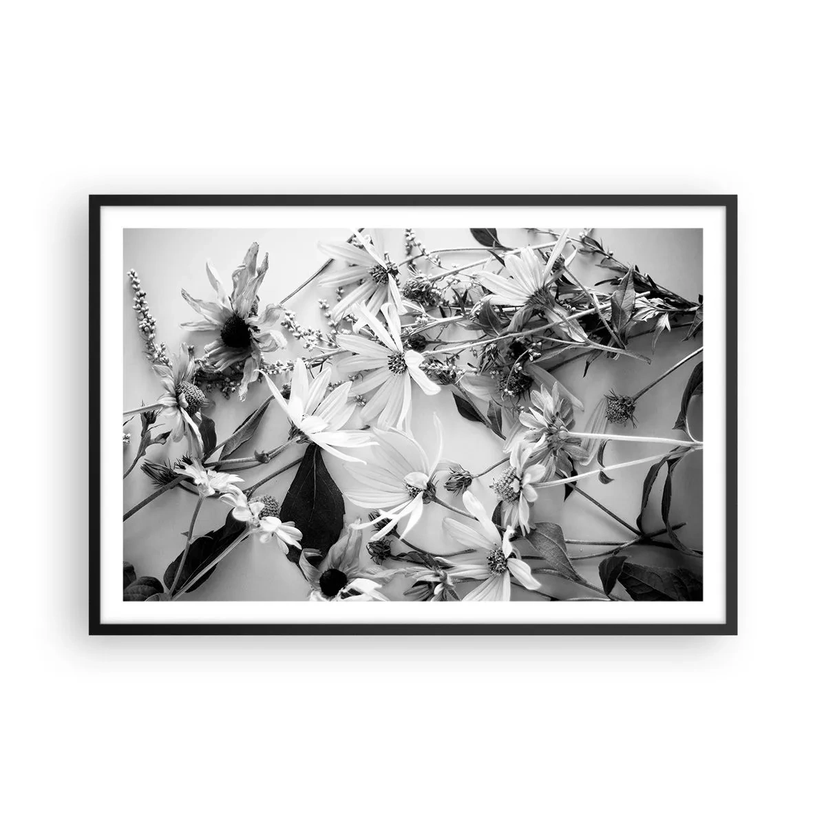 Poster in cornice nera - Un non bouquet di fiori - 91x61 cm