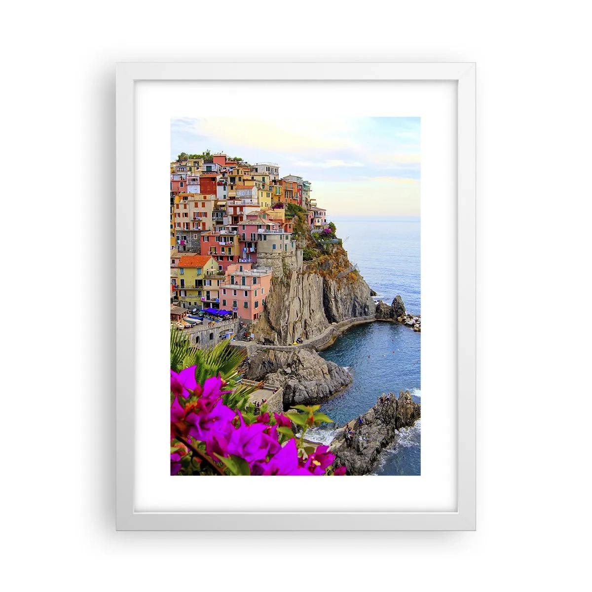Poster in cornice bianca - La città che ride - 30x40 cm