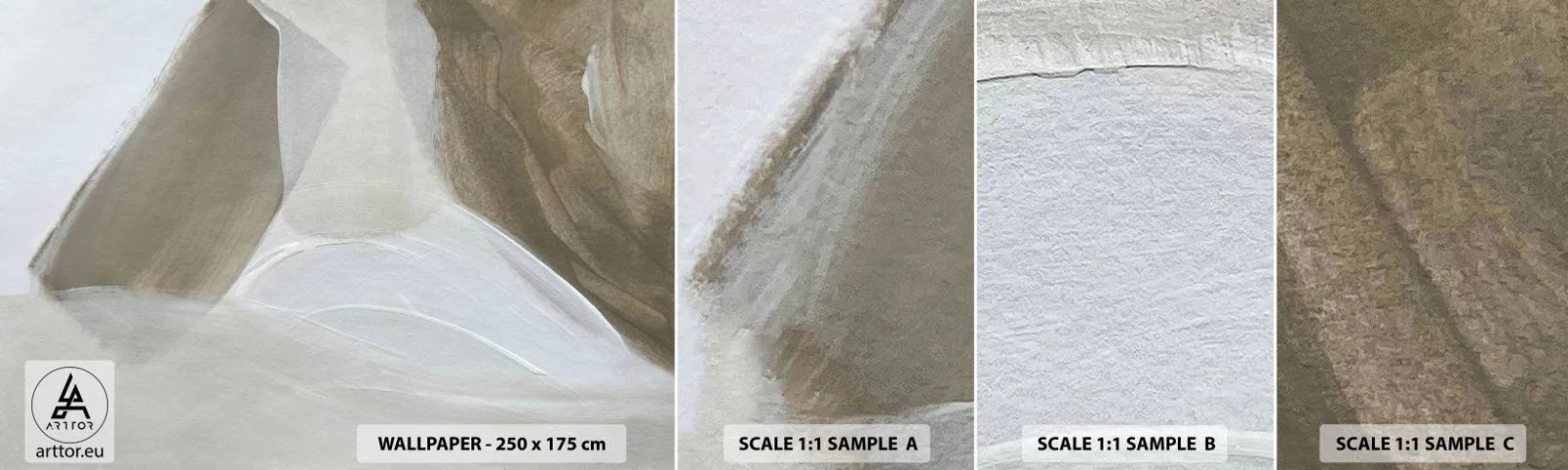 Campione di Fotomurale Adesivo Deluxe Sticker - Onda di bianco - Luminoso, Pezzo, Minimalista - 100x30 cm