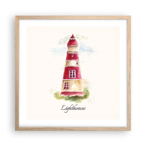 Poster in cornice rovere chiaro - Attorno è sempre bel tempo - 50x50 cm