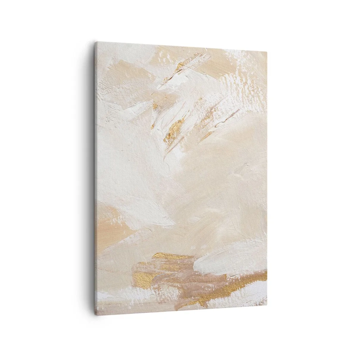 Quadro su tela - Stampe su Tela - Delicati toni astratti nelle tonalità del beige e dell'oro - 50x70cm - Composizione pastello - Decorazione murale moderna per soggiorno e camera da letto ARTTOR