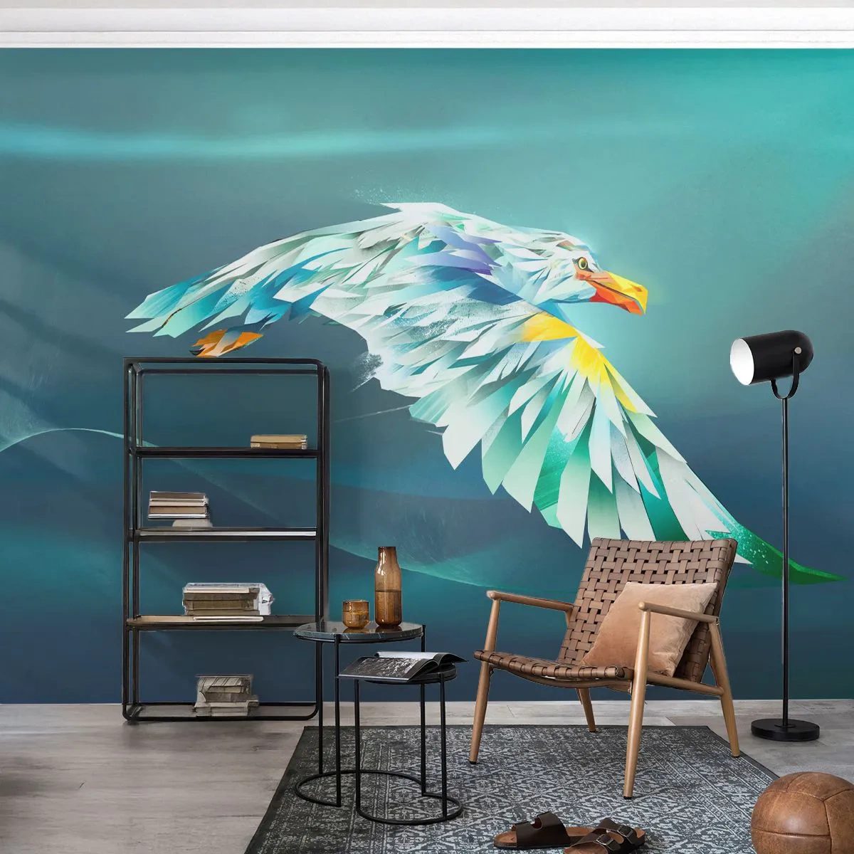 Fotomurali Premium Canvas - Potenza del volo dell'aquila - Astrazione, Aquila, Uccello - 450x315 cm