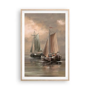 Poster in cornice rovere chiaro - Il ritorno dei marinai - 61x91 cm