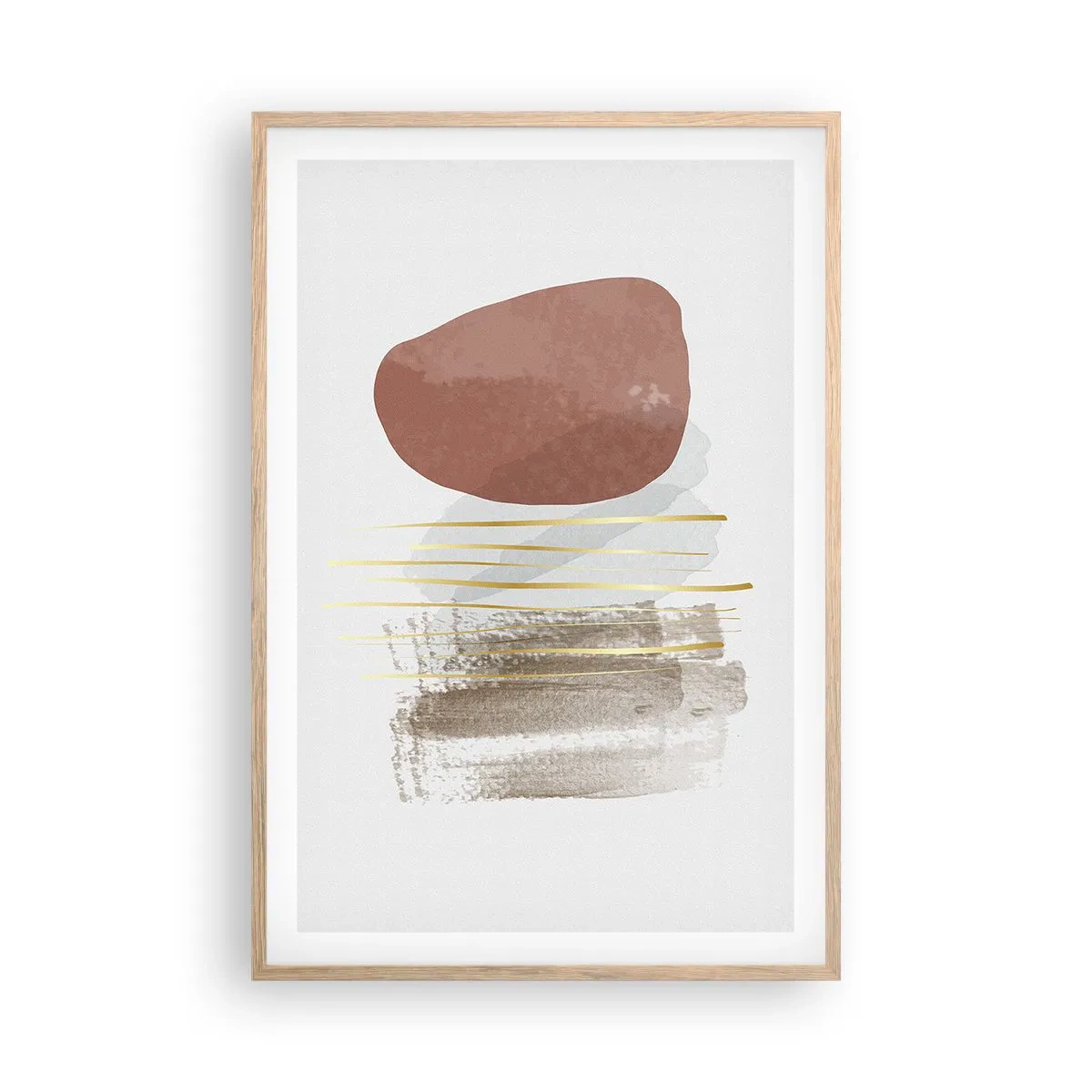Poster in cornice rovere chiaro - Colonnato astratto - 61x91 cm
