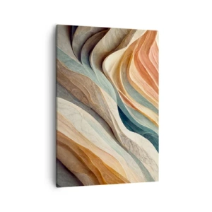 Quadro su tela - Stampe su Tela - Onde astratte in tonalità pastello - 50x70cm - L'attimo prima del cambiamento - Decorazione murale moderna per soggiorno e camera da letto ARTTOR