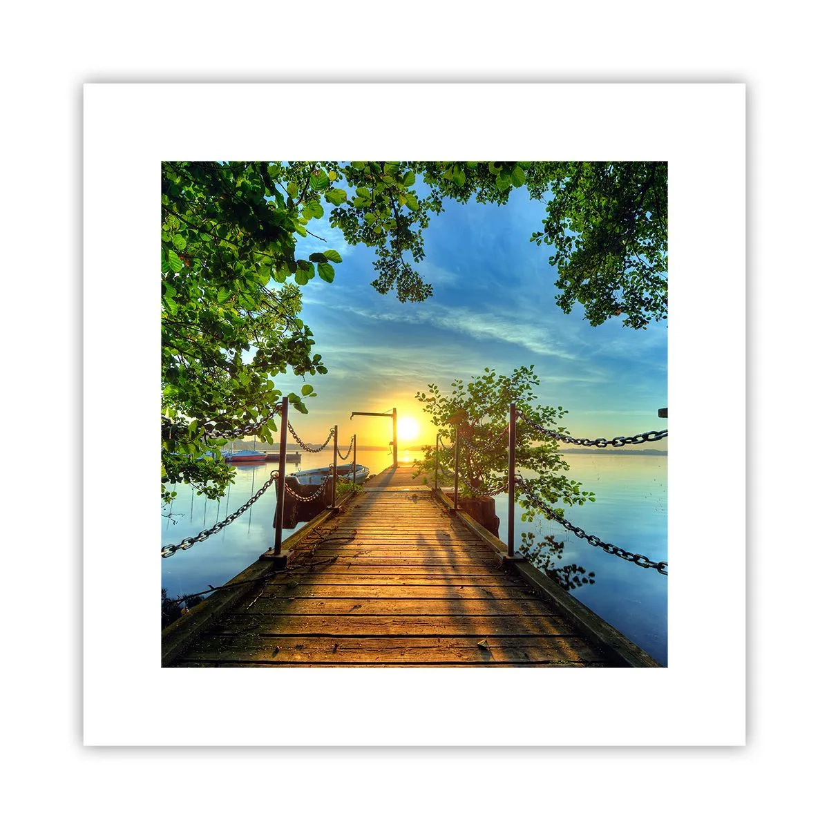 Poster - Tramonto sul lago - 30x30 cm