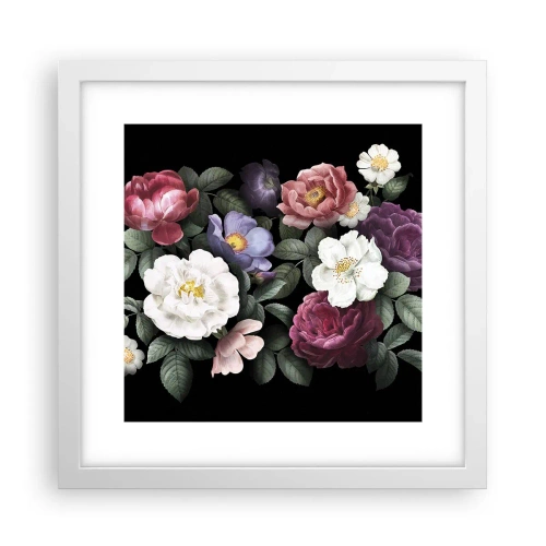 Poster in cornice bianca - Dal giardino inglese - 30x30 cm