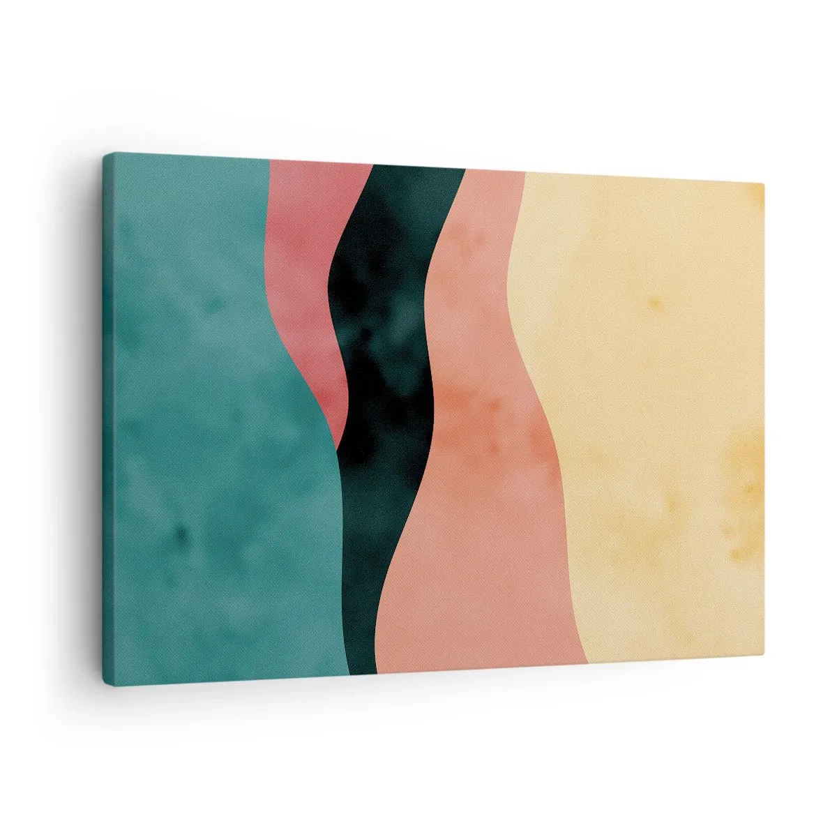 Quadro su tela - Stampe su Tela - Onde astratte in colori pastello - 70x50cm - Difformità conforme - Decorazione murale moderna per soggiorno e camera da letto ARTTOR