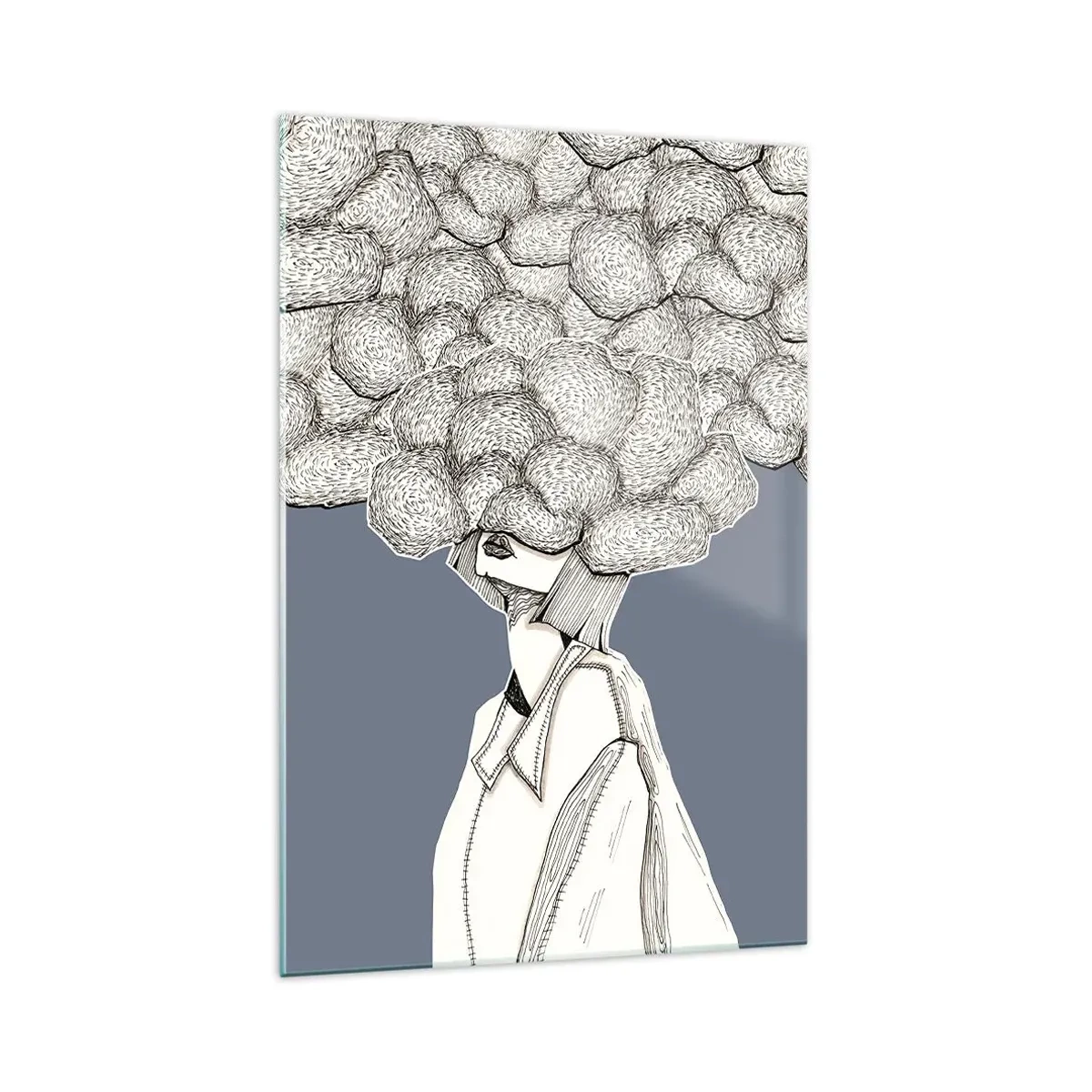 Quadro su vetro - Con la testa tra le nuvole - 70x100 cm