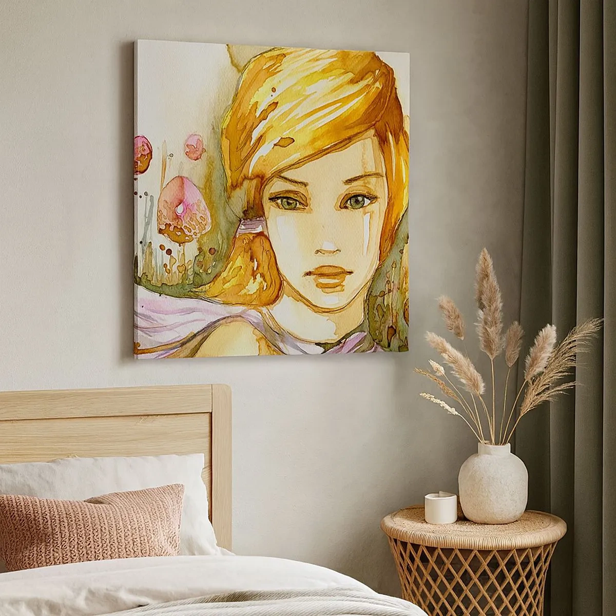 Quadro su tela - Stampe su Tela - Sguardo di smeraldo, che calma l'ira - 30x30 cm