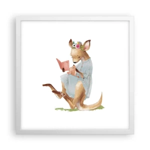 Poster in cornice bianca - Mamma, leggimi - 40x40 cm