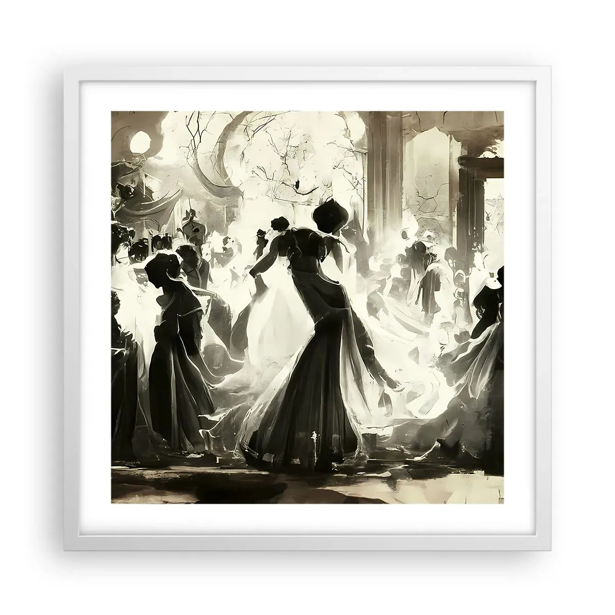 Poster in cornice bianca - Il gran ballo in maschera - 50x50 cm