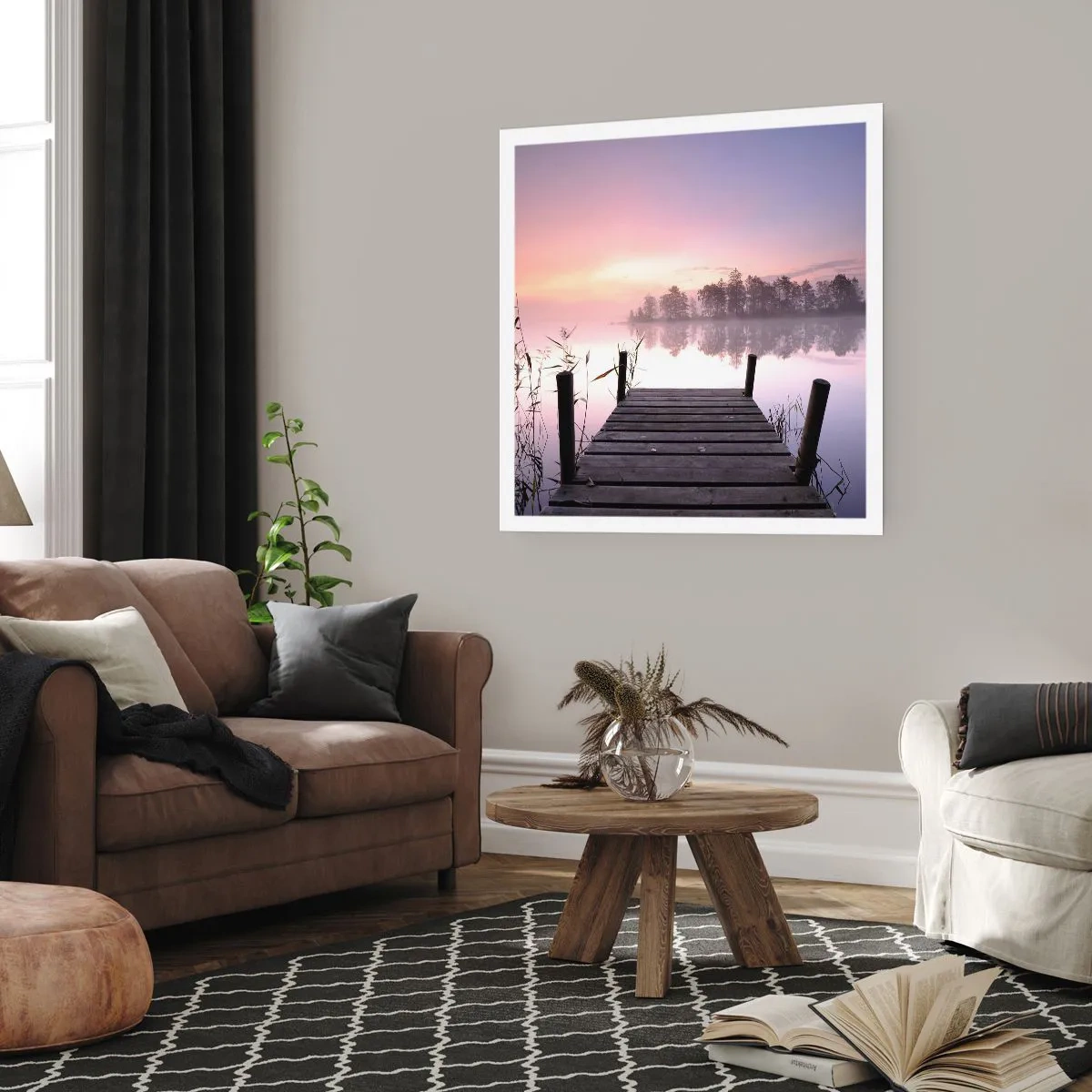 Poster - Nebbia color lilla - 60x60 cm