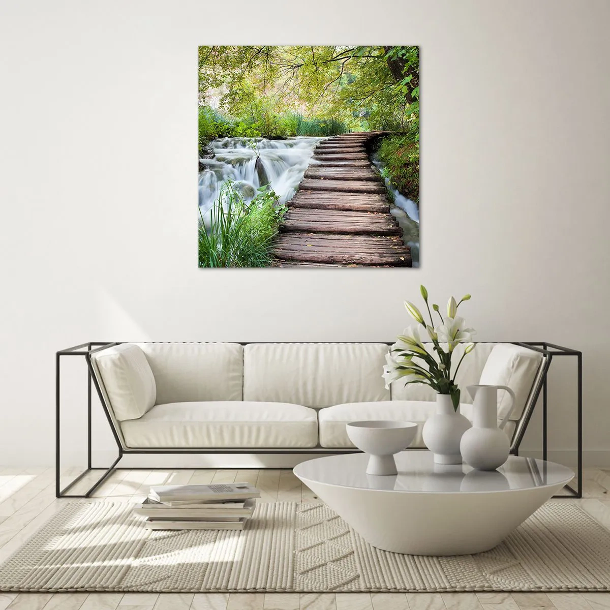Quadro su vetro - Acqua per niente tranquilla - 60x60 cm