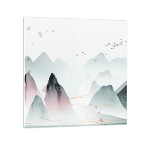 Quadro su vetro - Oltre le cime - 70x70 cm