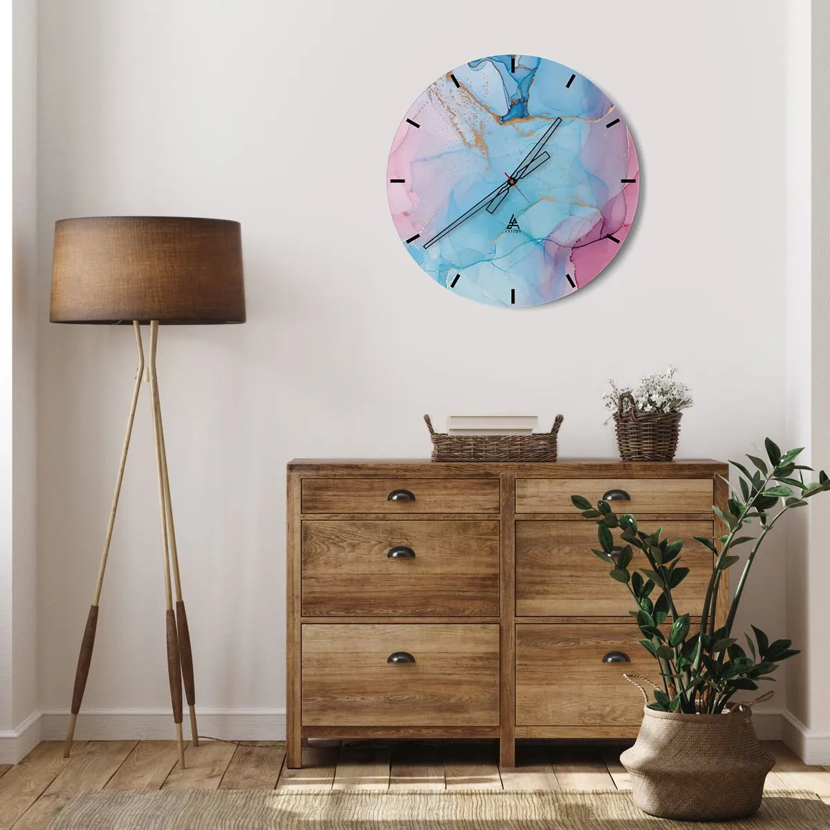 Orologio da parete - Orologio in Vetro - Incontro e compenetrazione - 30x30 cm