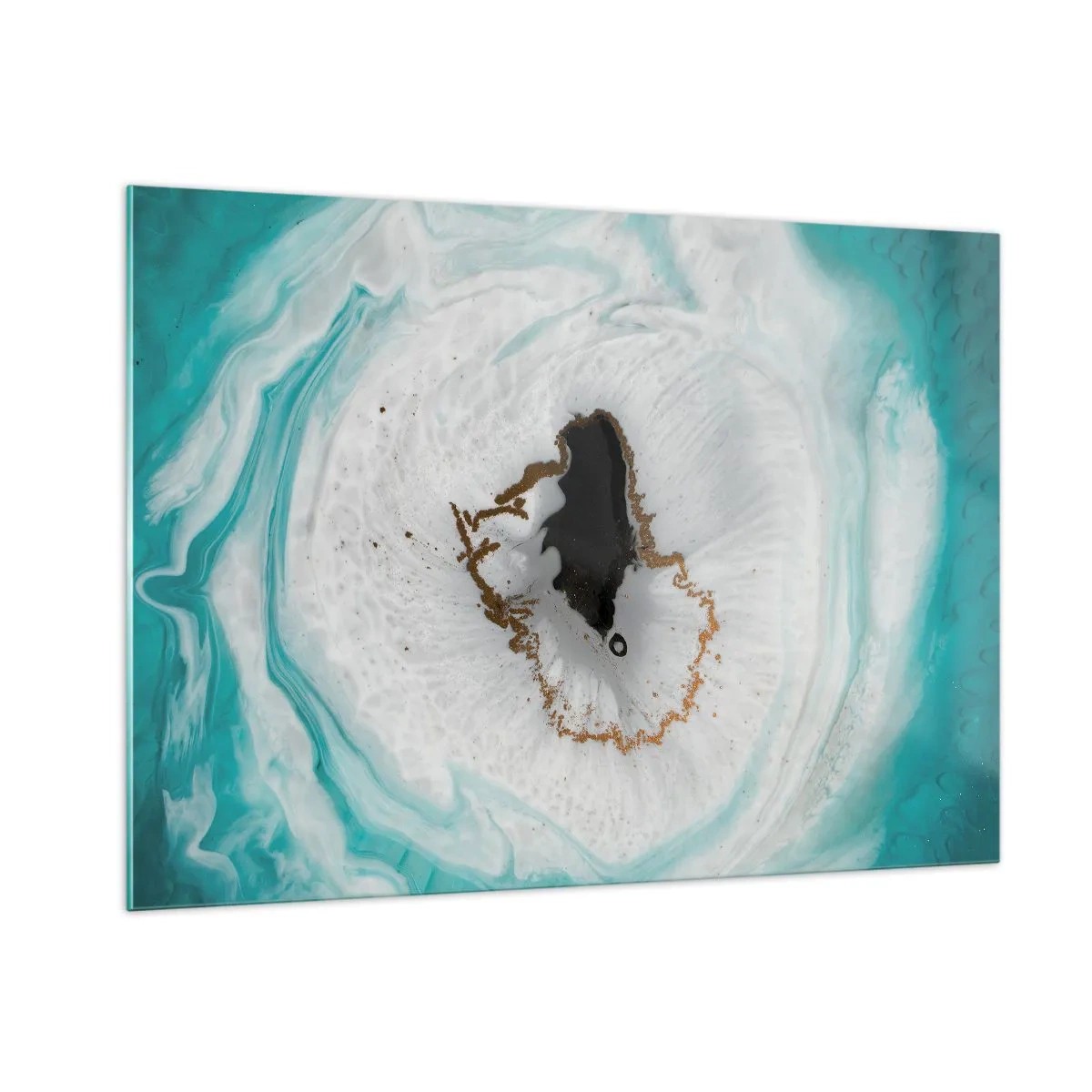 Quadro su vetro - Una forma astratta che ricorda la sezione trasversale di un minerale - 100x70cm - Penetrare all'interno - Decorazione murale moderna per soggiorno e camera da letto ARTTOR