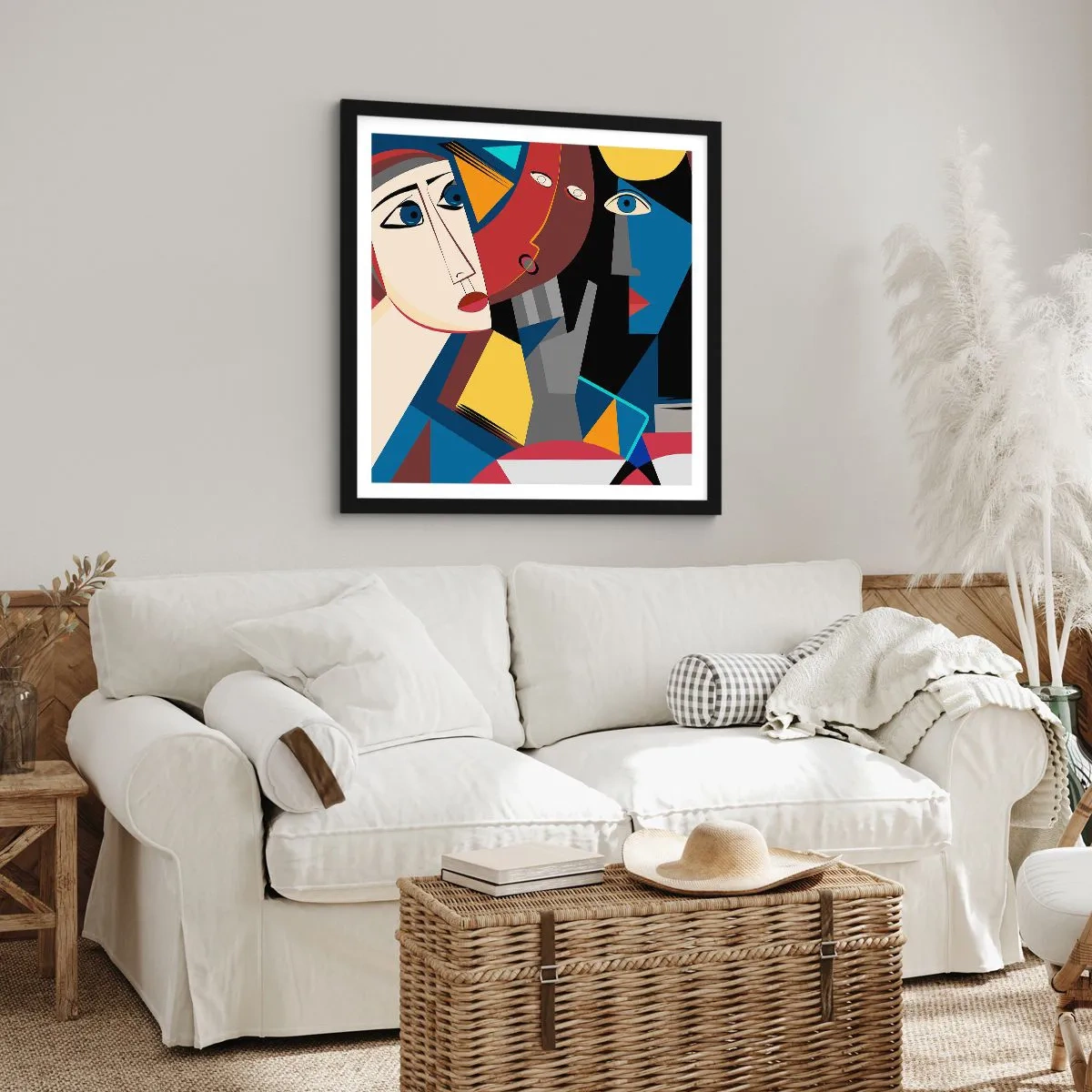 Poster in cornice nera - Dialogo di cubisti - 30x30 cm