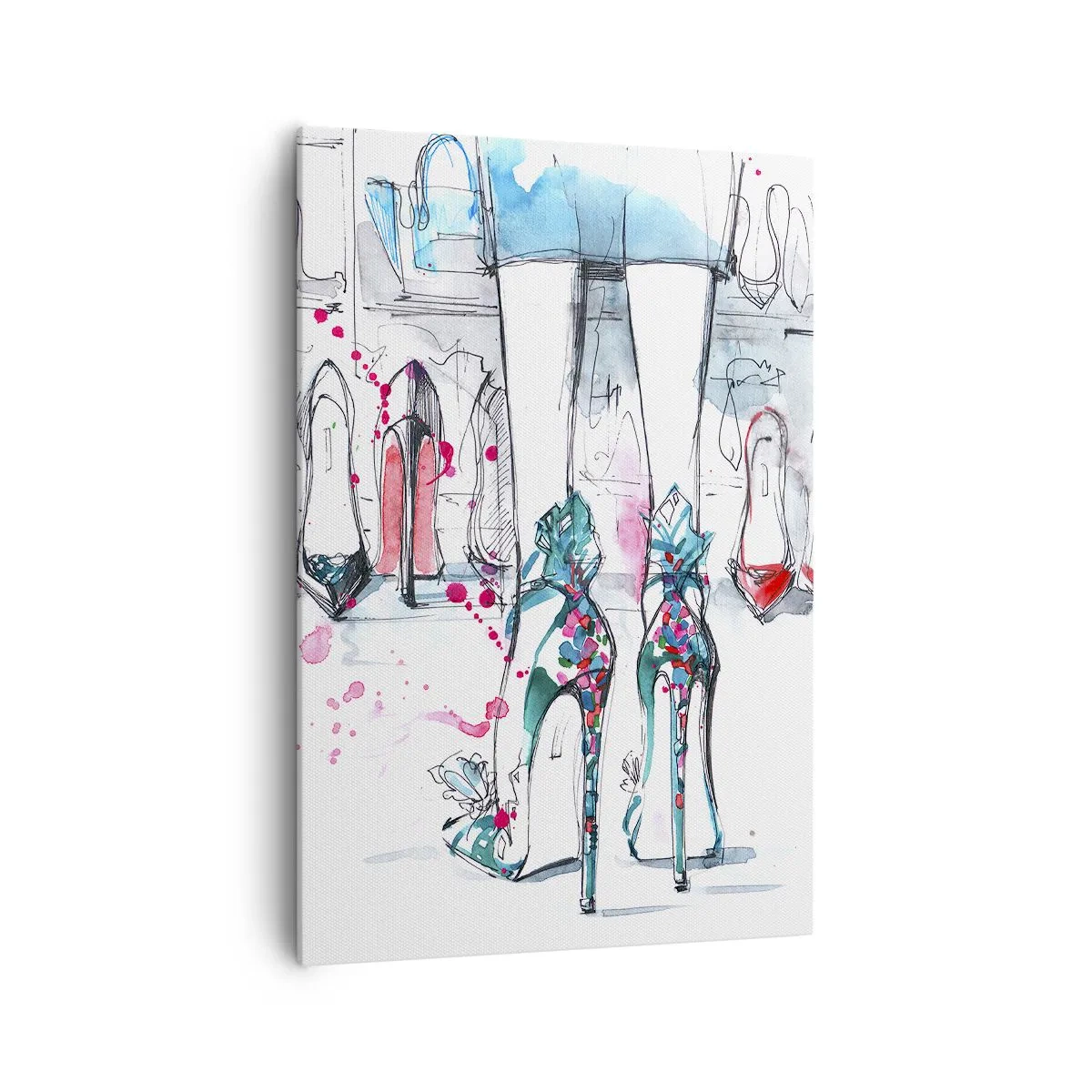 Quadro su tela - Stampe su Tela - Grafica artistica con tacchi alti e accessori - 70x100cm - Apriti sesamo - Decorazione murale moderna per soggiorno e camera da letto ARTTOR