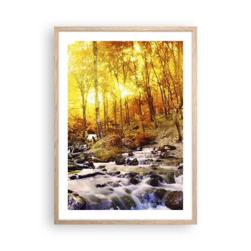 Poster in cornice rovere chiaro - Pietre incorniciate in oro e platino - 50x70 cm