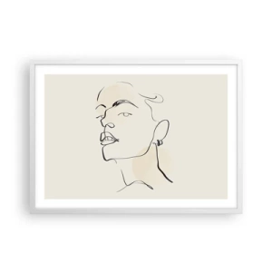 Poster in cornice bianca - Sguardo fiero - 70x50 cm