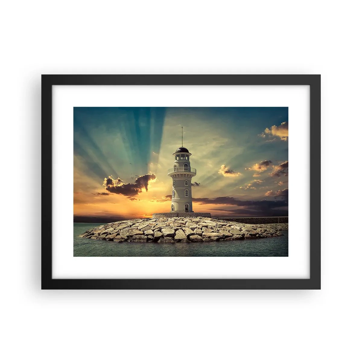 Poster in cornice nera - Luce - Bontà - Bellezza - 40x30 cm