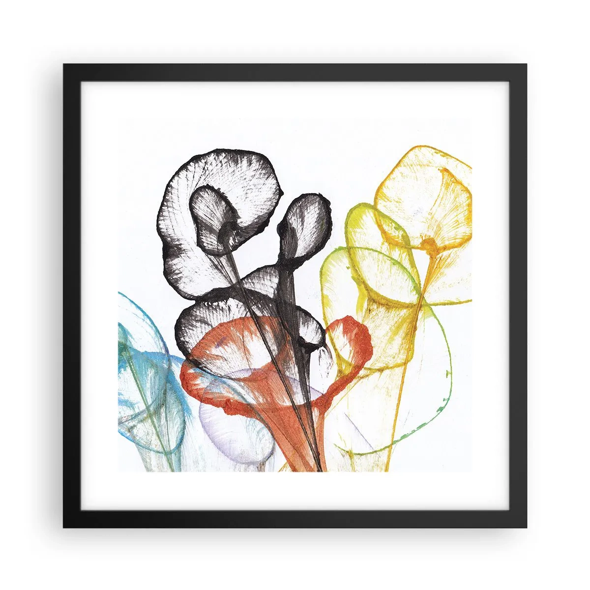 Poster in cornice nera - Fiori con l'anima - 40x40 cm