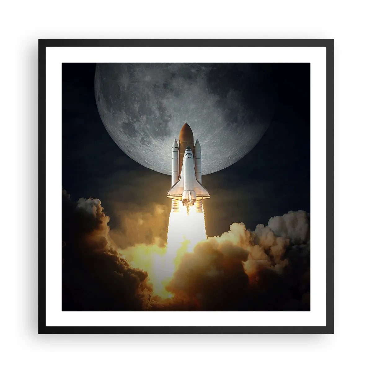 Poster in cornice nera - L'inizio di un'avventura spaziale - 60x60 cm