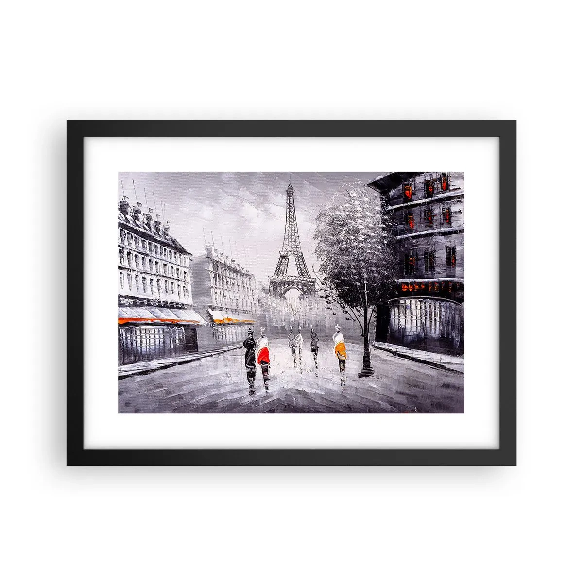 Poster in cornice nera - Passeggiata a Parigi - 40x30 cm