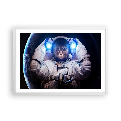 Poster in cornice bianca - Houston, avete un problema - 70x50 cm