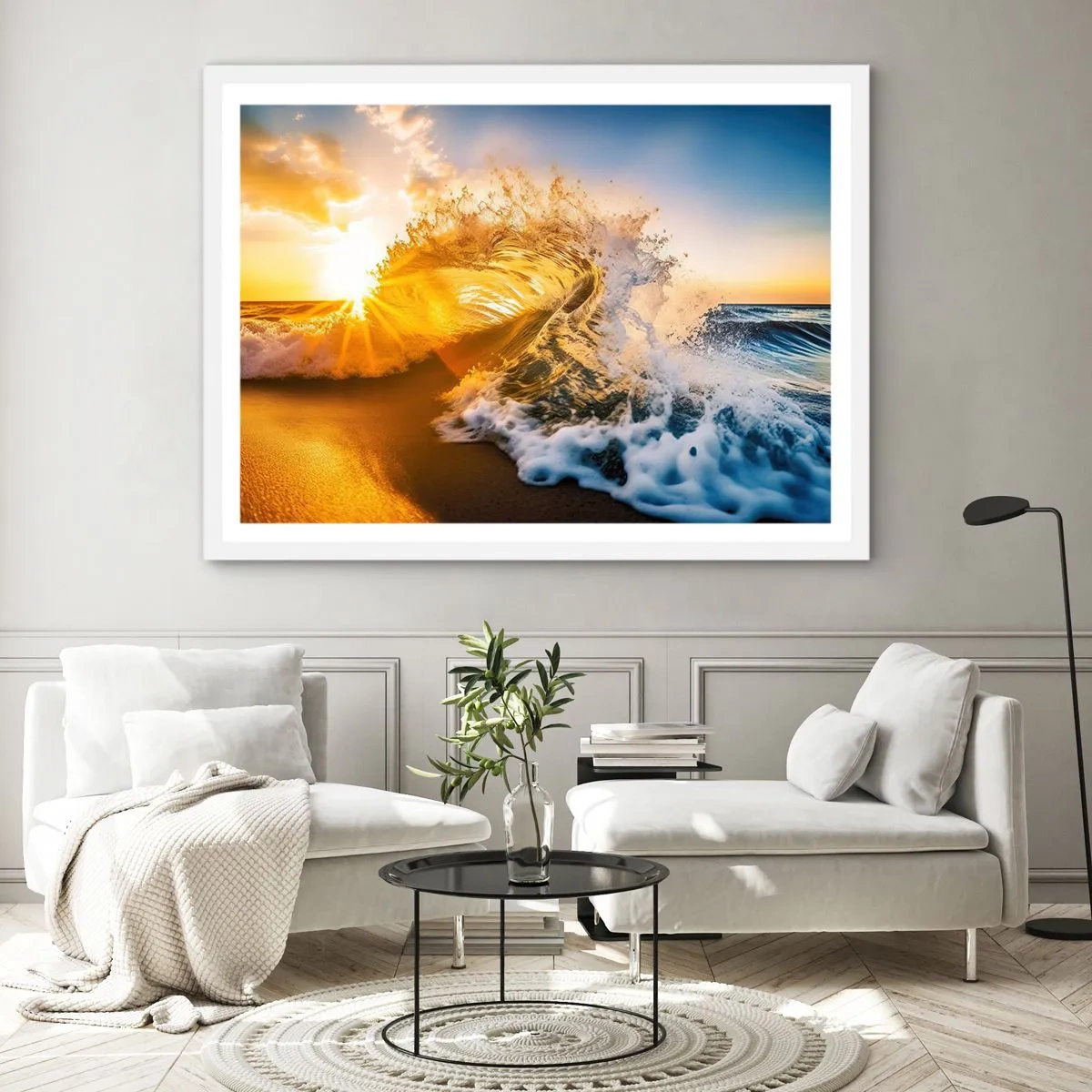 Poster in cornice bianca - Gioco sulla sabbia - 40x30 cm