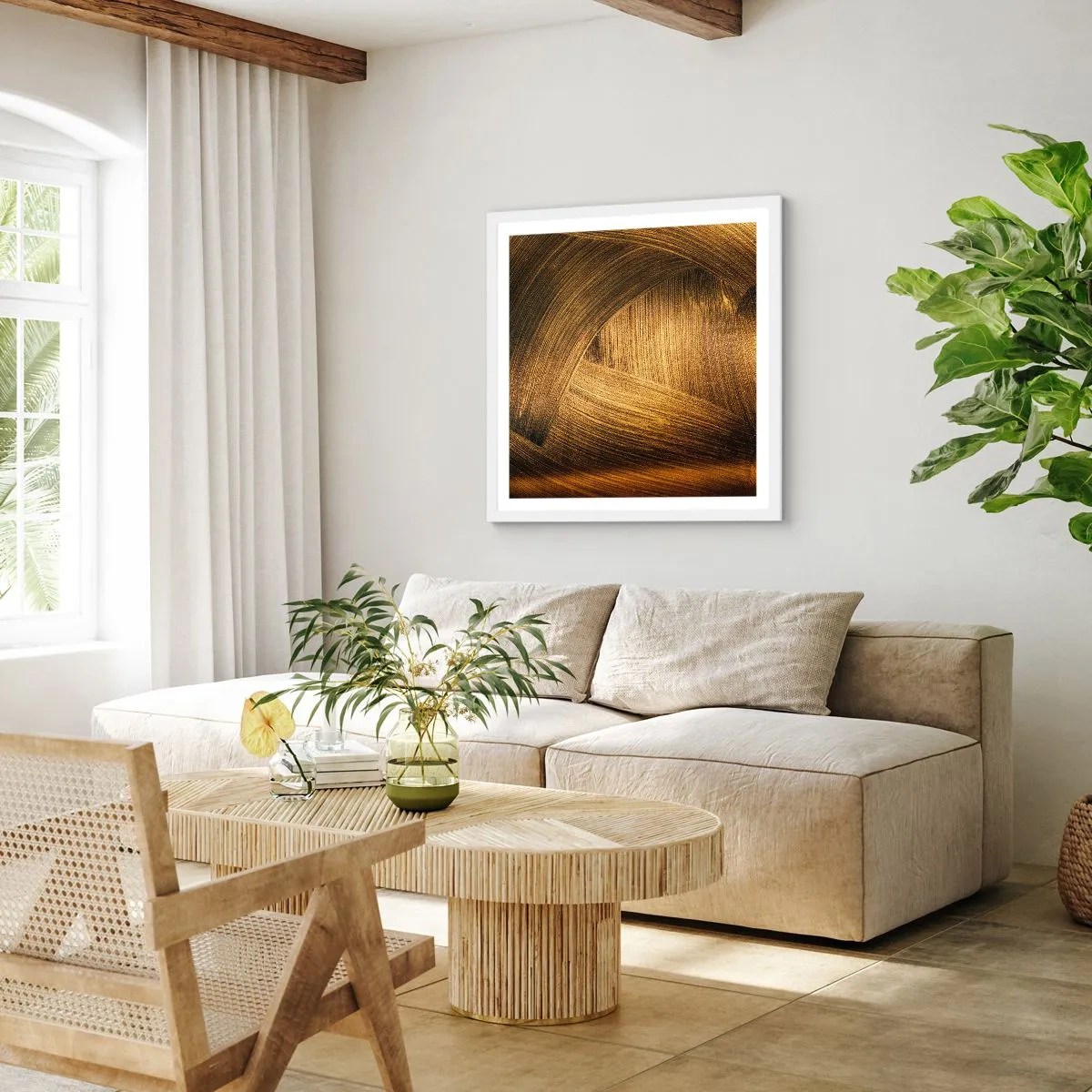 Poster in cornice bianca - Nel labirinto d'oro - 40x40 cm