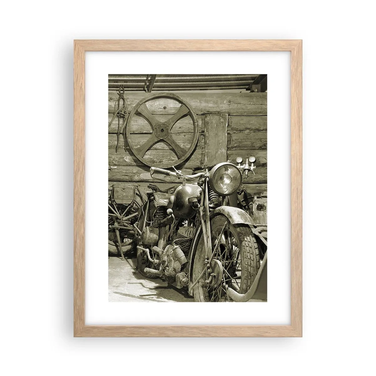 Poster in cornice rovere chiaro - Nel capanno di zio Alfredo - 30x40 cm