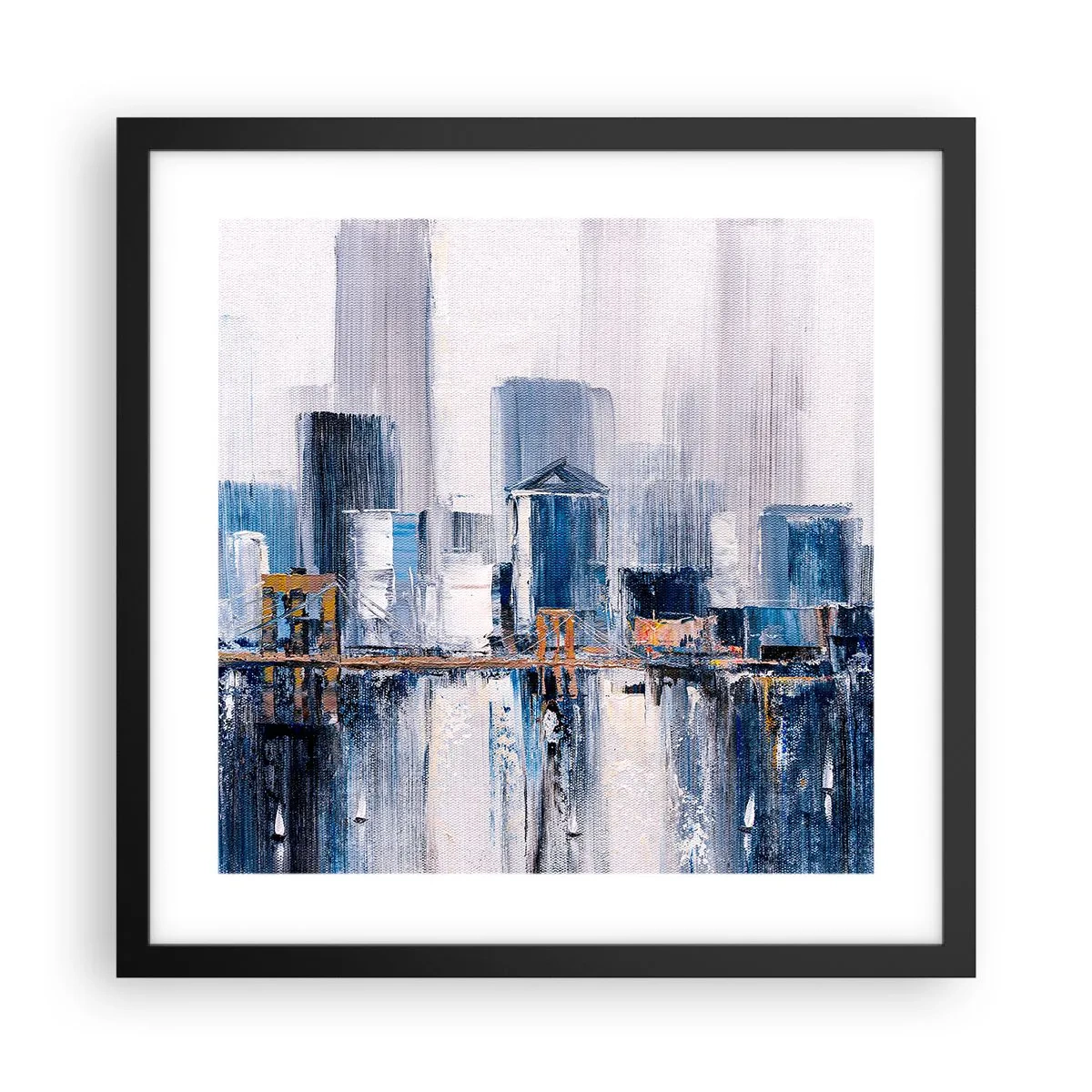 Poster in cornice nera - Impressione di New York - 40x40 cm