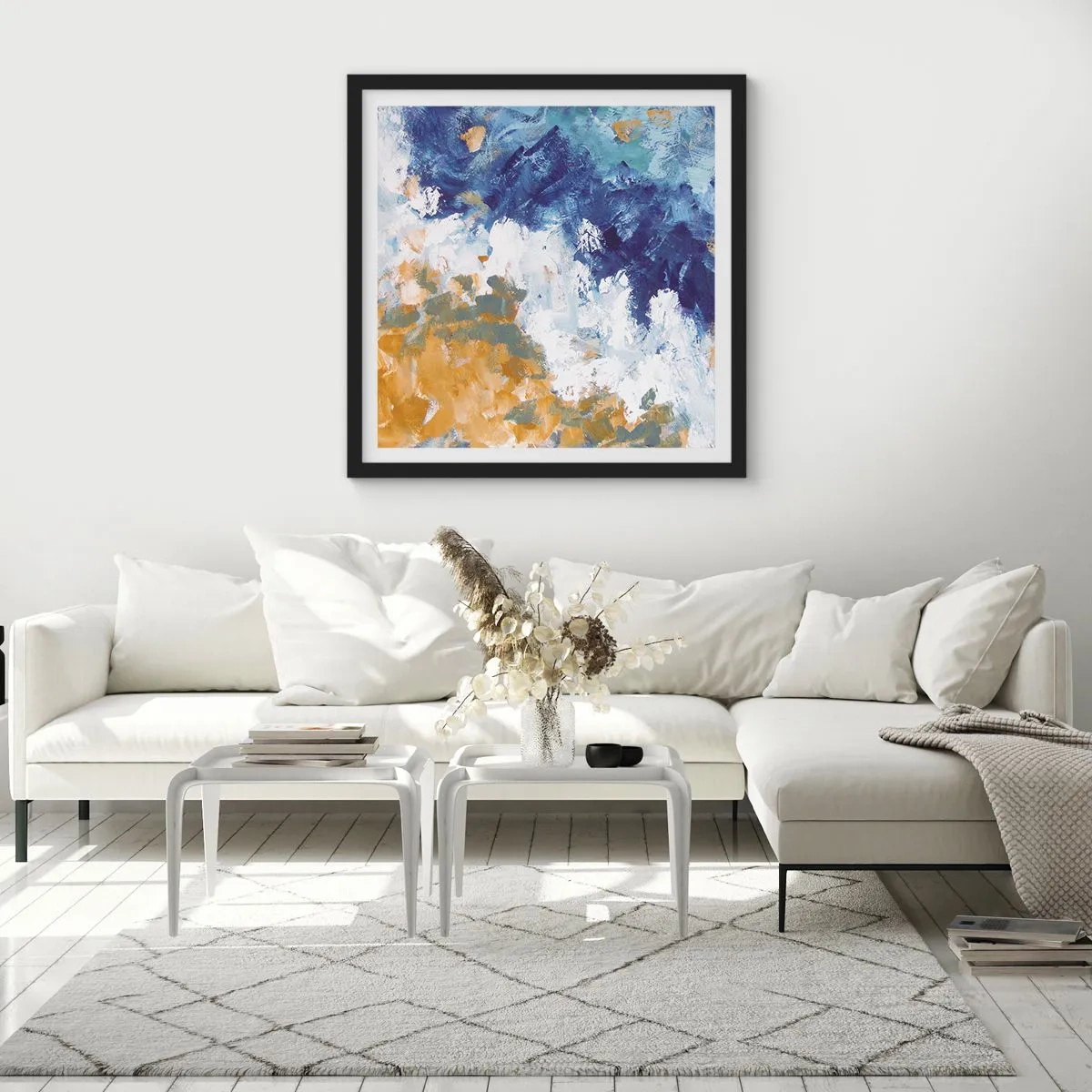 Poster in cornice nera - La danza degli elementi - 30x30 cm