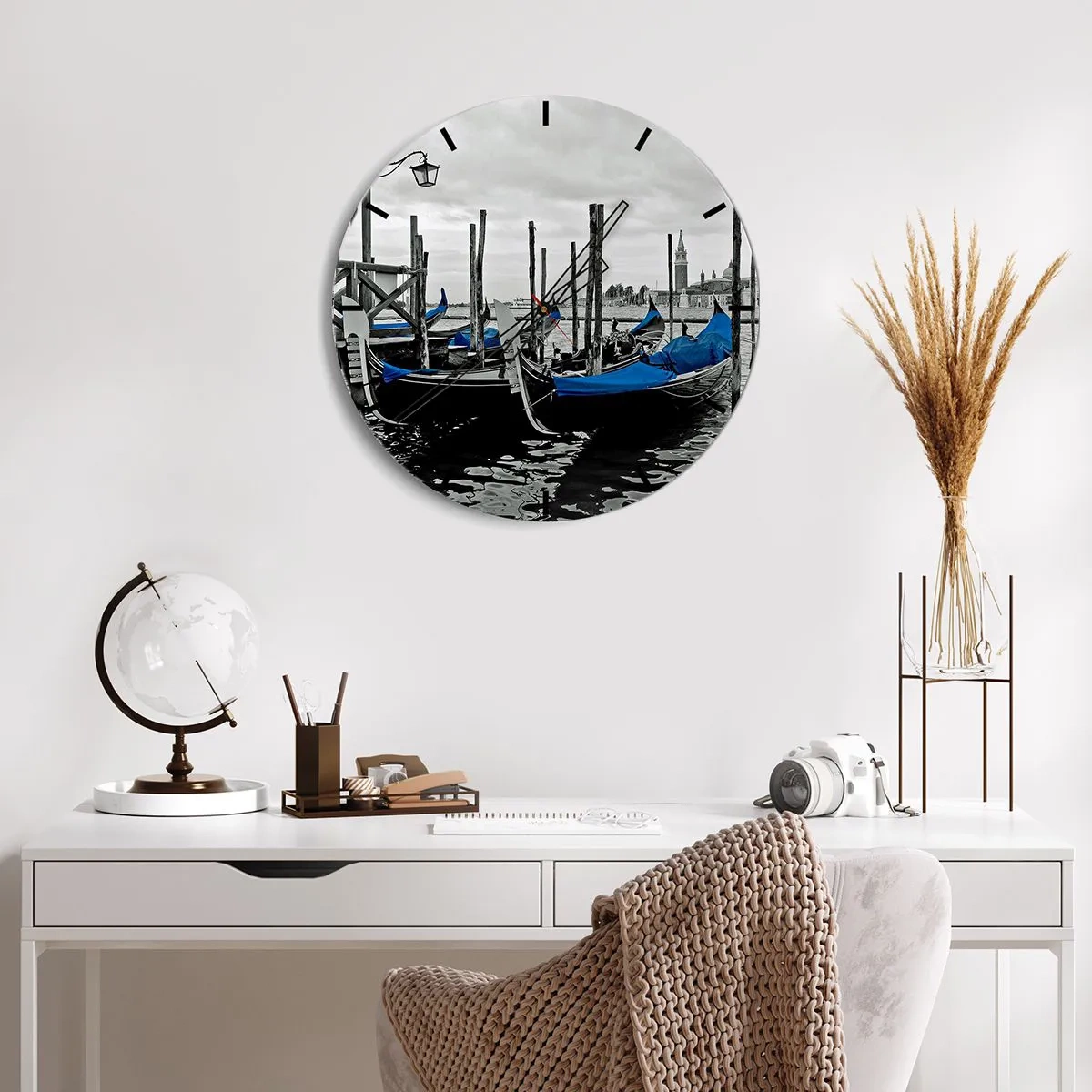 Orologio da parete - Orologio in Vetro - Venezia pensierosa - 40x40 cm