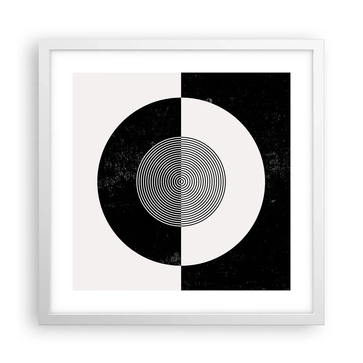 Poster in cornice bianca - Armonia in bianco e nero - 40x40 cm