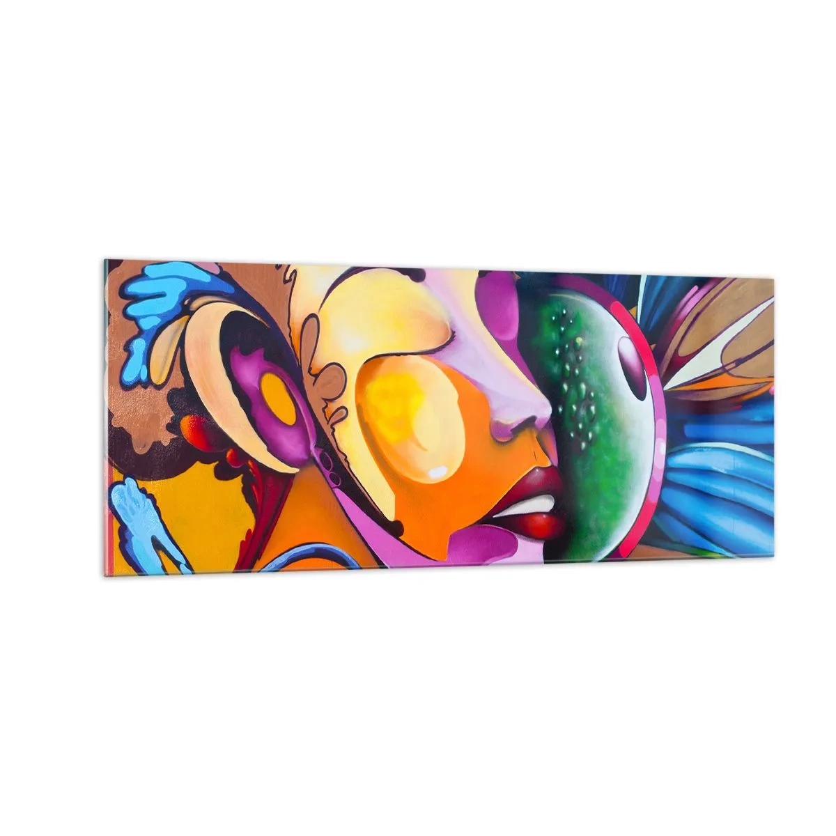 Quadro su vetro - Toccare con il colore - 100x40 cm