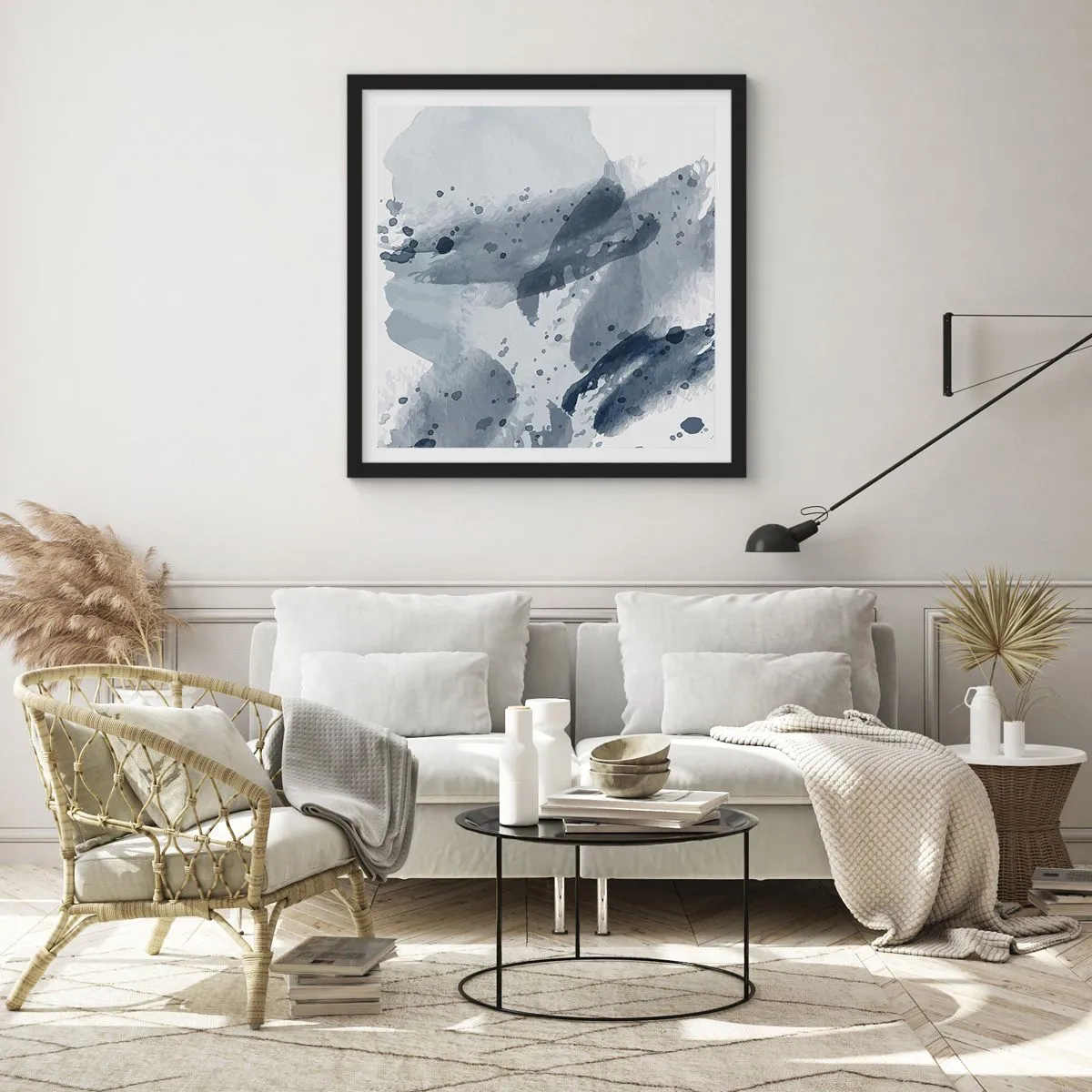 Poster in cornice nera - Studio della natura dell'acqua - 50x50 cm