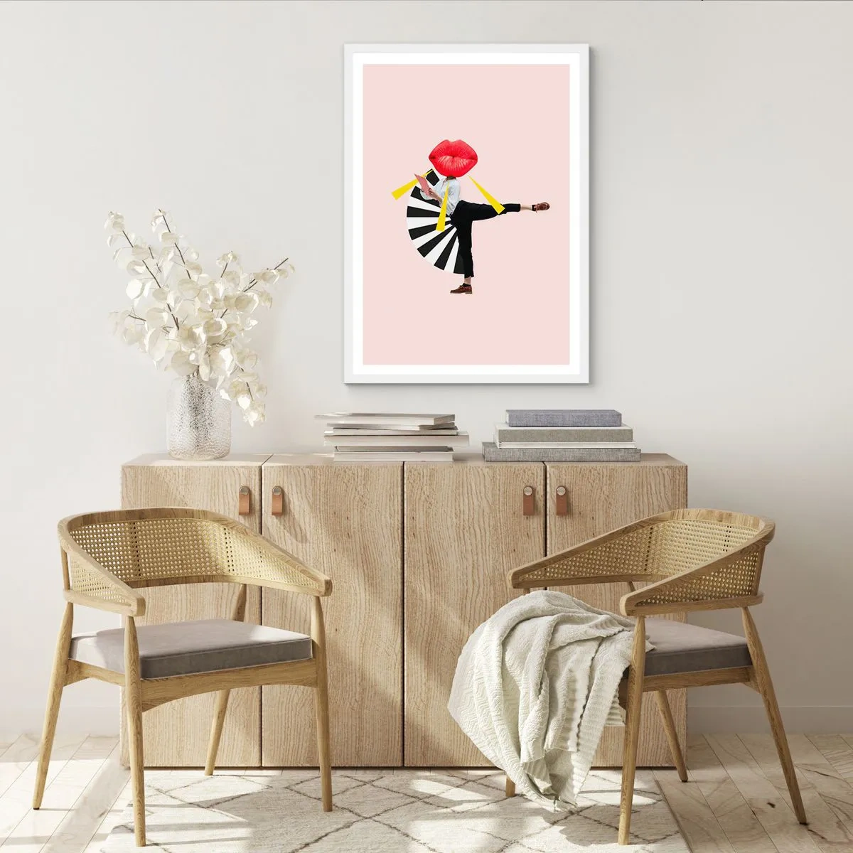 Poster in cornice bianca - Pop-art surrealistica - 61x91 cm