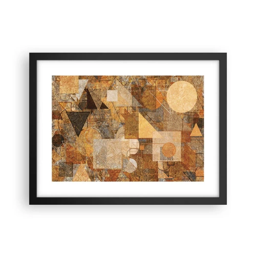 Poster in cornice nera - Studio cubista in marrone - 40x30 cm