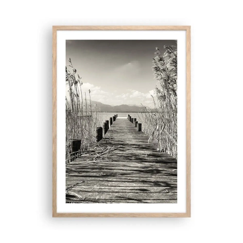 Poster in cornice rovere chiaro - Nel silenzio dell'erba - 50x70 cm