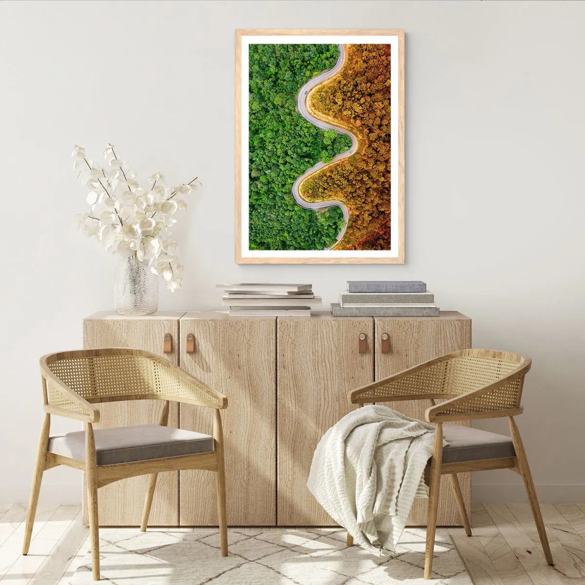 Poster in cornice rovere chiaro - Confine e separazione - 70x100 cm