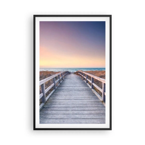 Poster in cornice nera - Aurora serale baltica - 61x91 cm