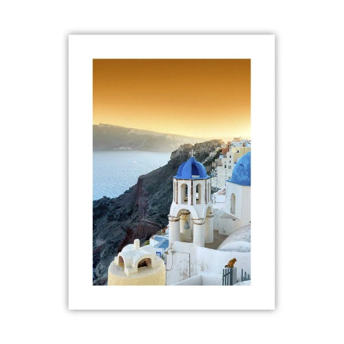 Poster - Santorini: aggrappate alle rocce - 30x40 cm