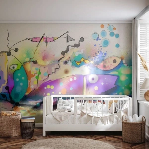 Fotomurali Premium Canvas - Senza parole! - Astrazione, Pescare, Grafica - 300x210 cm
