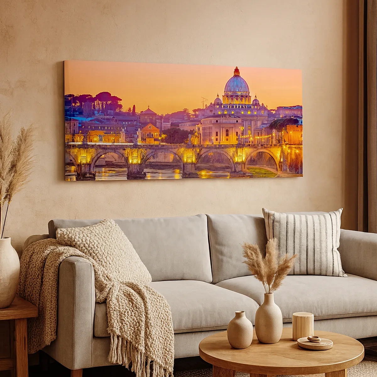 Quadro su tela - Stampe su Tela - Tramonto sulla Città Eterna - 30x30 cm