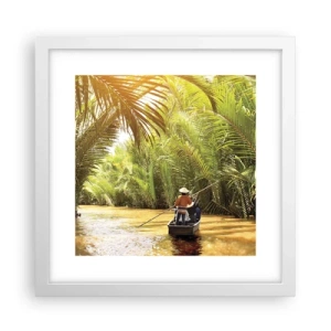 Poster in cornice bianca - Tunnel di palme - 30x30 cm