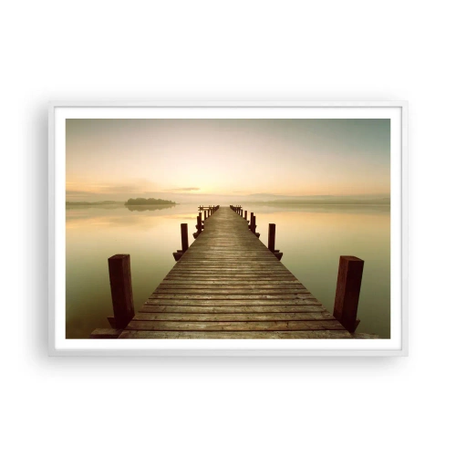 Poster in cornice bianca - Aurora, alba, luce - 100x70 cm